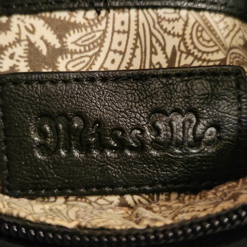 Miss Me black shoulder bag with gold & silver rivots - Picture 7 of 16